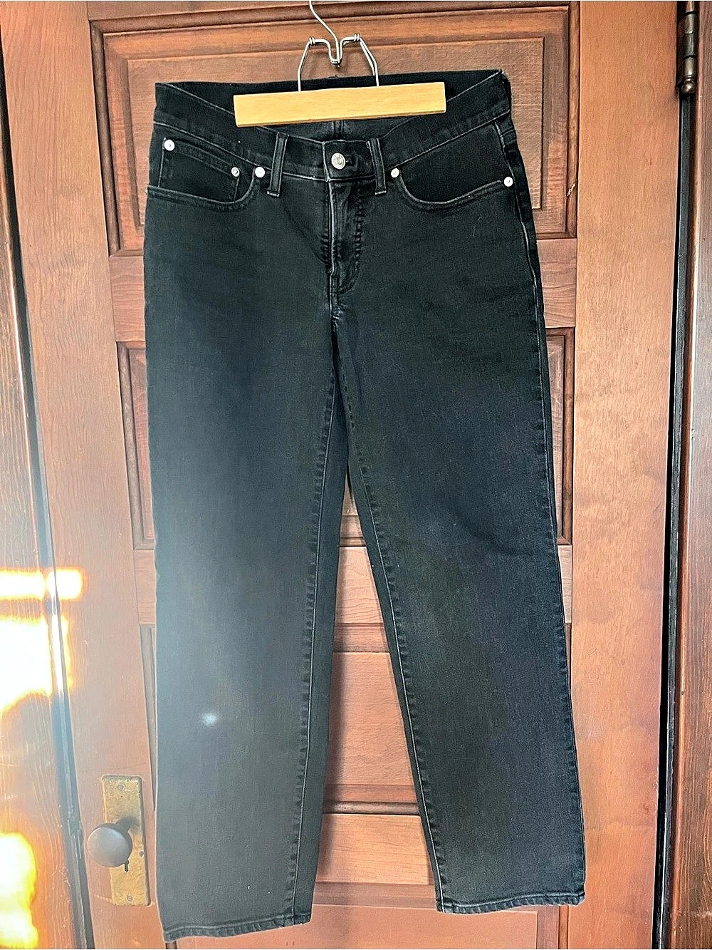 Madewell The Perfect Vintage Straight Jean Straight Leg Jeans Black Waist 27